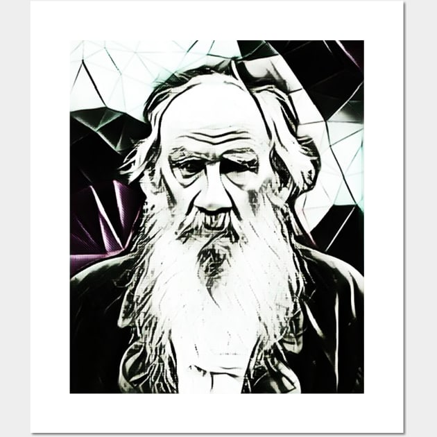 Leo Tolstoy Black and White Portrait | Leo Tolstoy Artwork 5 Wall Art by JustLit